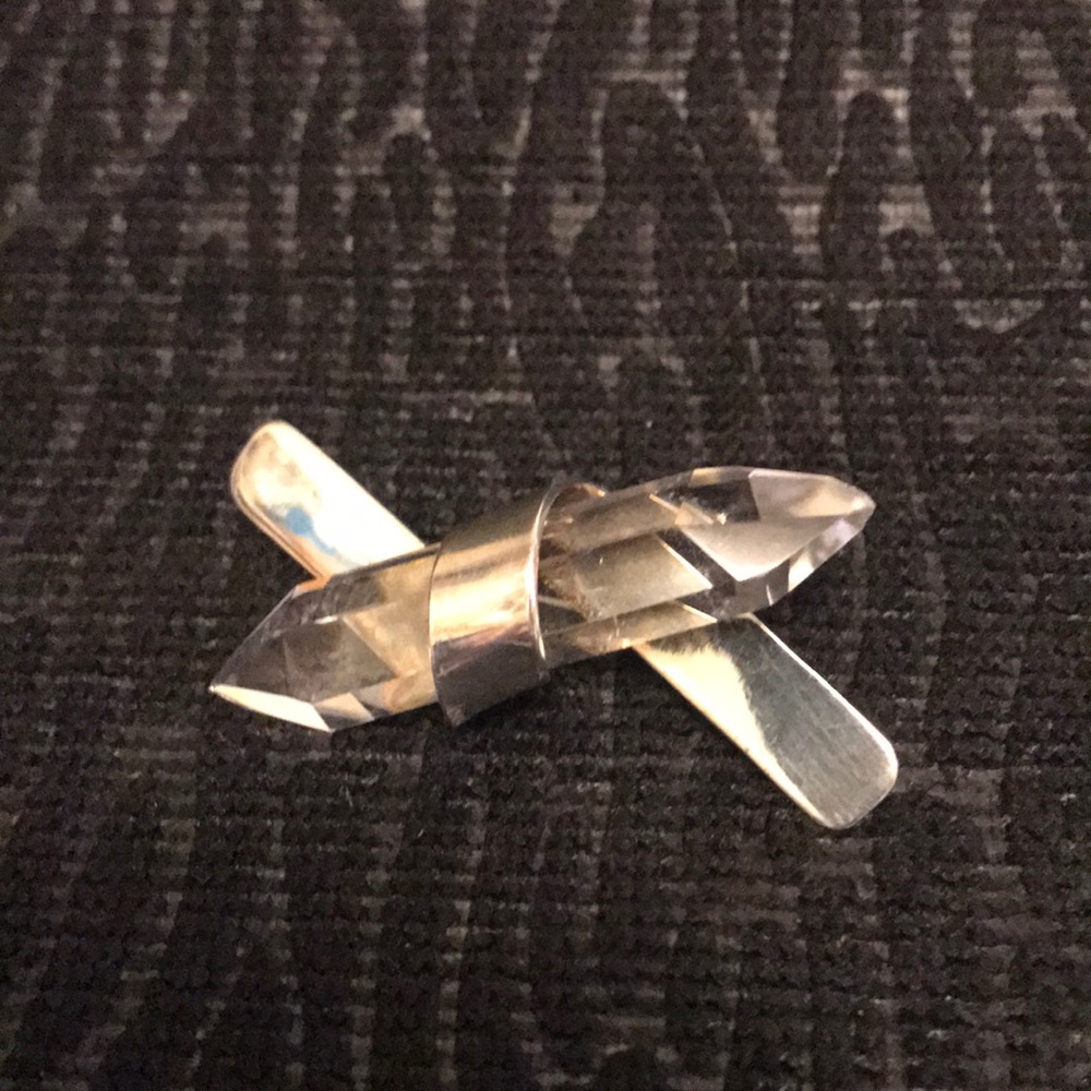 Crystal and Sterling Brooch